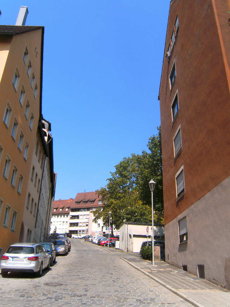 Blick von der Schildgasse zum Paniersplatz (August 2018)