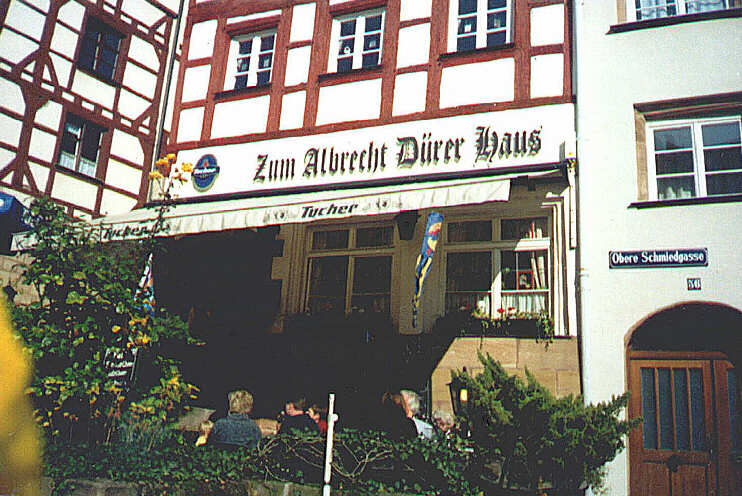 Restaurant mit Garten «Zum-Albrecht-Dürer-Haus», Obere Schmiedgasse 58 (Juni 2002)