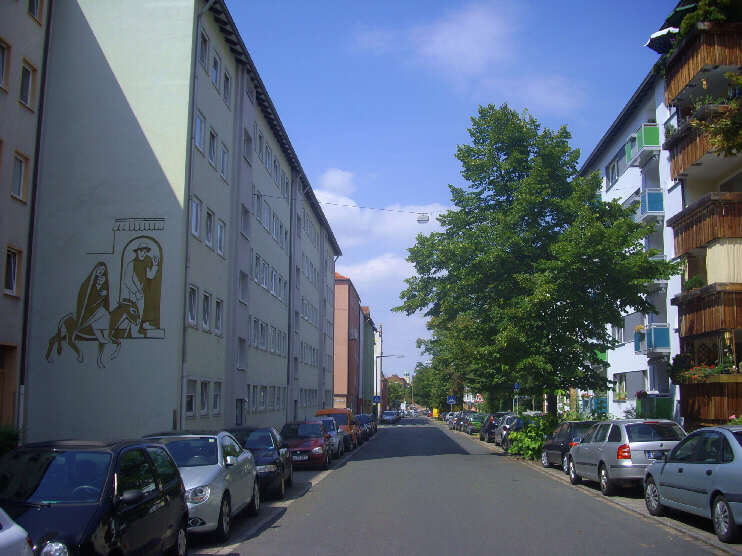 Burgschmietstraße, Blickrichtung Johannisstraße (August 2013)