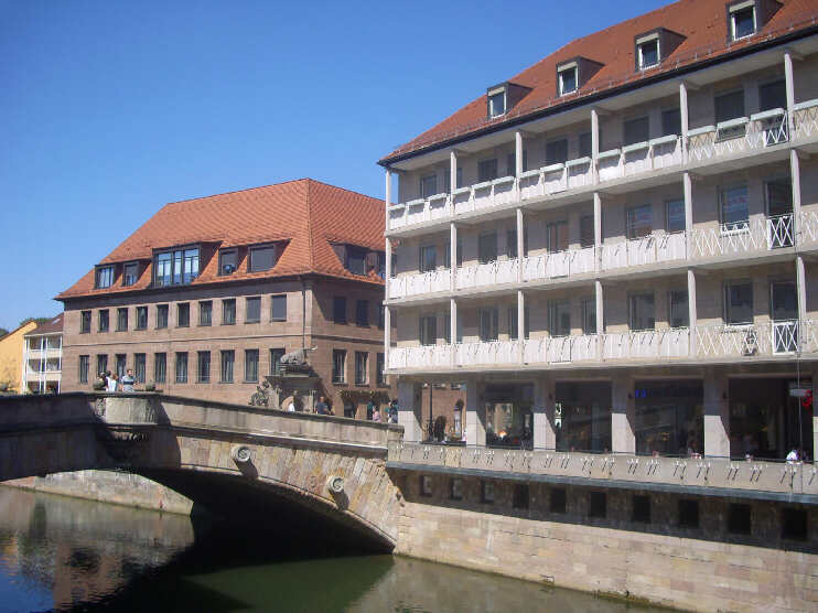 Blick auf Fleischbrücke und Fleischhaus (August 2013)