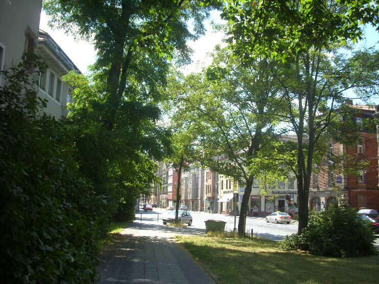 Bucher Straße, in der Nähe des Archivparkes (Juli 2013)