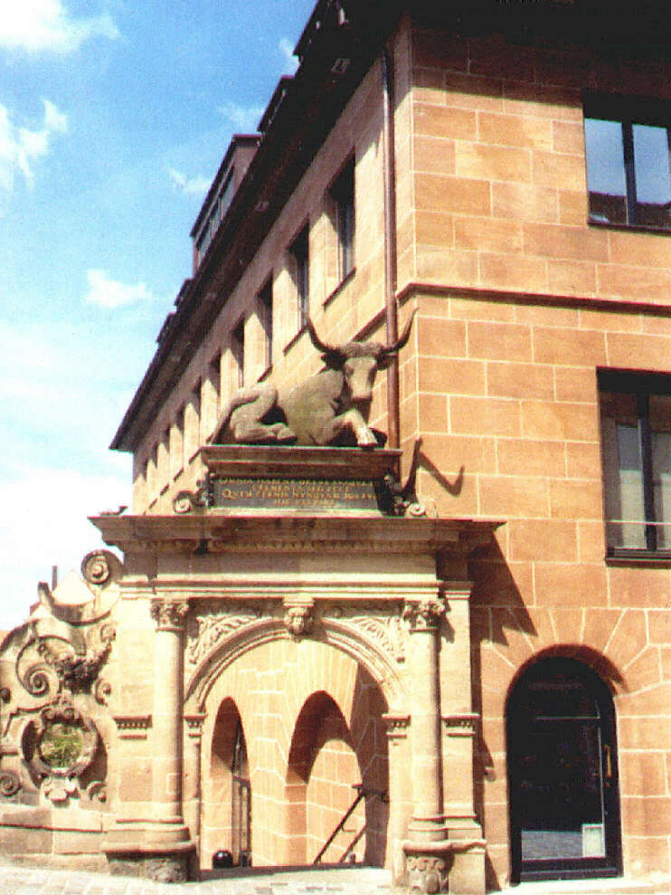 Der berühmte Nürnberger Ochse an der Fleischbrücke (Maii 2006)