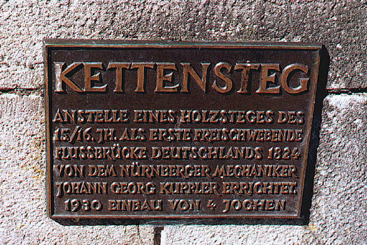 Hinweisschild "Kettensteg" (Juli 2006)